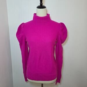 Revolve Generation Love Vibrant Pink Wool Cashmere Turtleneck Sweater Size S